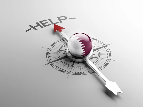 Qatar Help Concept — Stock Photo, Image