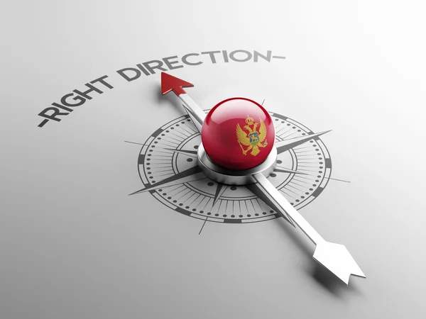 Montenegro High Resolution Right Direction Concept — Stock Photo, Image