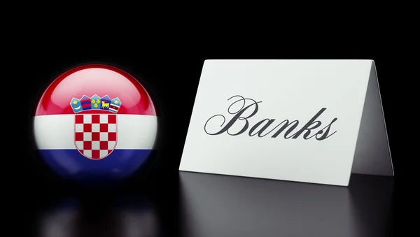 Croacia bancos firman concepto — Foto de Stock