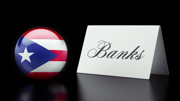 Concetto di banche di Porto Rico — Foto Stock