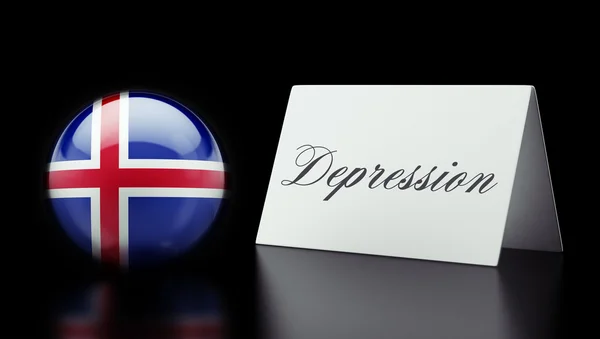 Konsep Depresi Islandia — Stok Foto