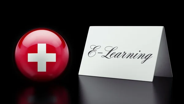 Schweiz E-Learning koncept — Stockfoto