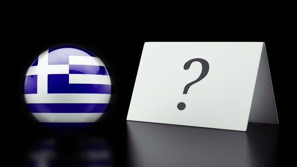 Grécia Pergunta Mark Concept — Fotografia de Stock