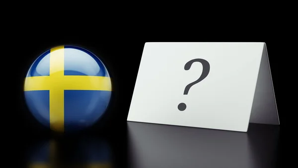 Konsep Tanda Pertanyaan Swedia — Stok Foto