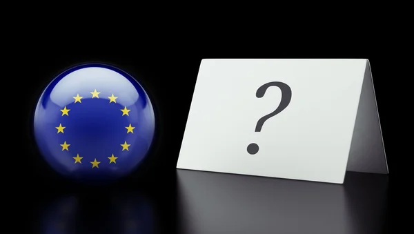 Europeiska unionen fråga Mark koncept — Stockfoto