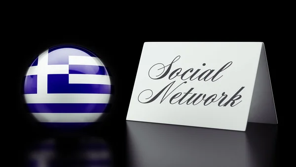 Grecia Red Social Concep — Foto de Stock