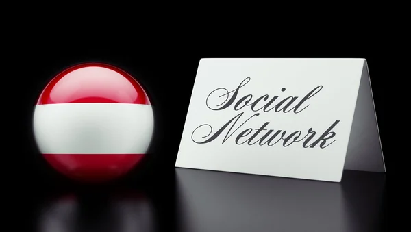 Austria Red Social Concep — Foto de Stock