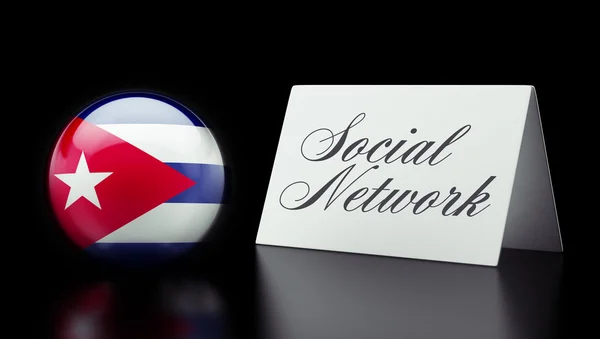 Kuba sociala nätverk begreppsmässigt — Stockfoto