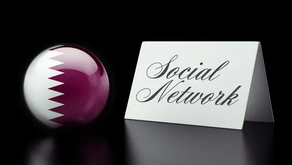 Qatar sociala nätverk begreppsmässigt — Stockfoto