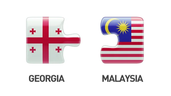 Malaysia Georgien Puzzle-Konzept — Stockfoto