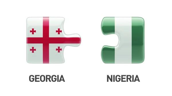 Nigeria Georgia Puzzle Concepto — Foto de Stock