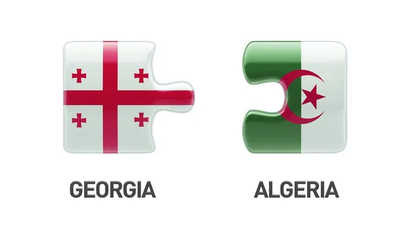 Algéria Georgia Puzzle koncepció — Stock Fotó