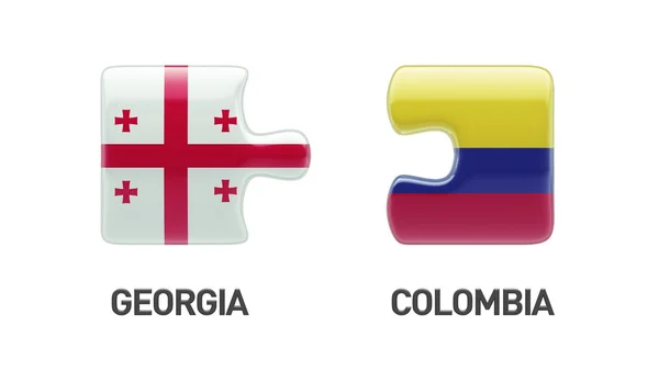 Kolombiya Georgia Puzzle kavramı — Stok fotoğraf