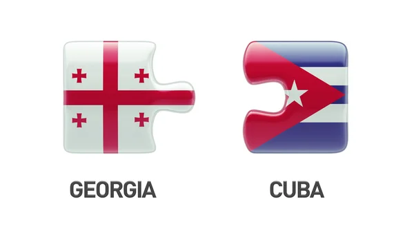 Kuba Georgia Puzzle koncepcja — Zdjęcie stockowe