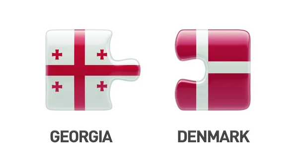 丹麦格鲁吉亚拼图概念 — 图库照片