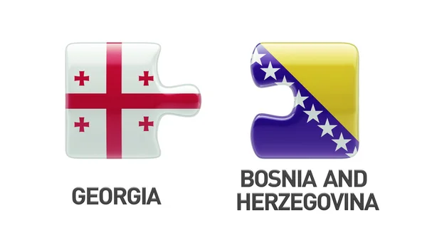 Bosnien och Hercegovina Georgien pussel koncept — Stockfoto