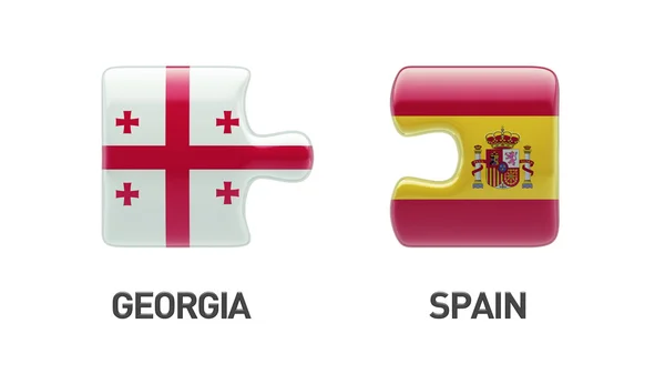 Spanien Georgien Puzzle-Konzept — Stockfoto