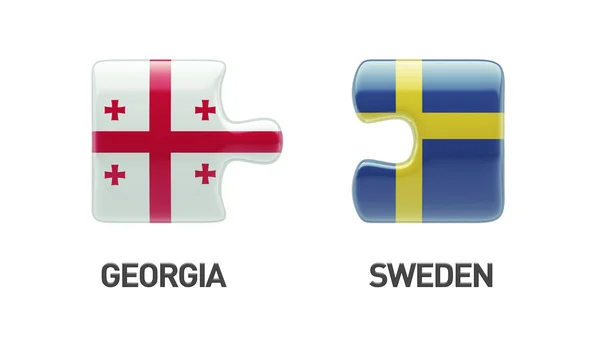 Sweden Georgia  Puzzle Concept — Stock Photo, Image