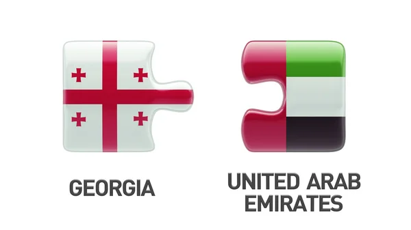 阿拉伯联合酋长国格鲁吉亚拼图概念 — 图库照片