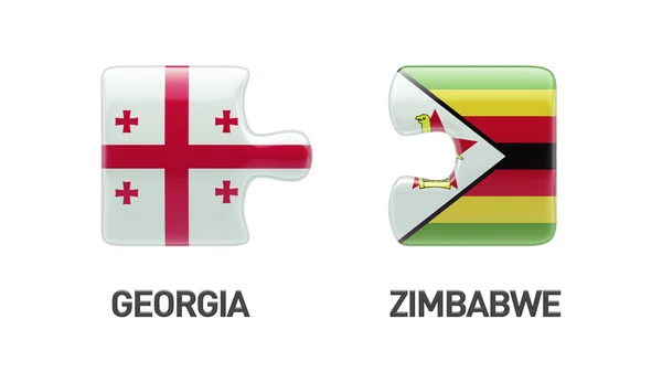 Zimbabwe Georgië puzzel Concept — Stockfoto