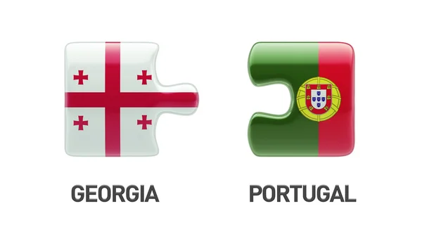 Portugalsko Georgia Puzzle koncept — Stock fotografie