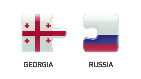 Concetto di Puzzle di Georgia Russia — Foto Stock