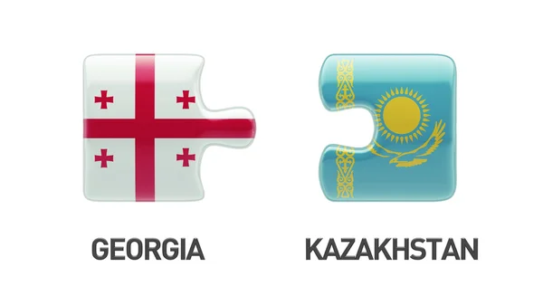 Kazakhstan Georgia  Puzzle Concept — Stock Photo, Image