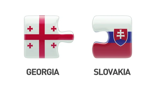 斯洛伐克格鲁吉亚拼图概念 — 图库照片