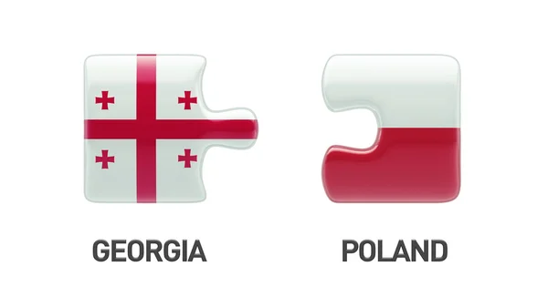 Koncepcja Georgia Puzzle Polska — Zdjęcie stockowe