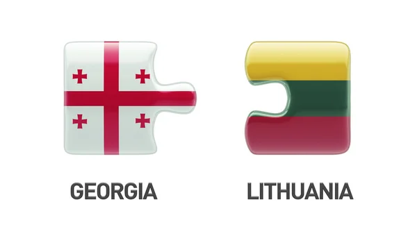 Lituânia Georgia Puzzle Concept — Fotografia de Stock