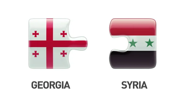 Syrië Georgië puzzel Concept — Stockfoto