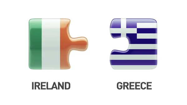 ギリシャ アイルランド パズル コンセプト — ストック写真