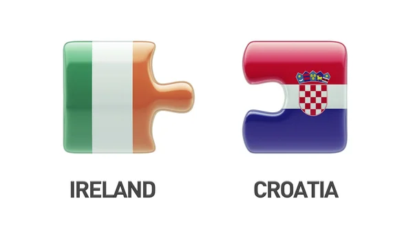 Croatia Ireland Puzzle Concept — Stock Photo, Image