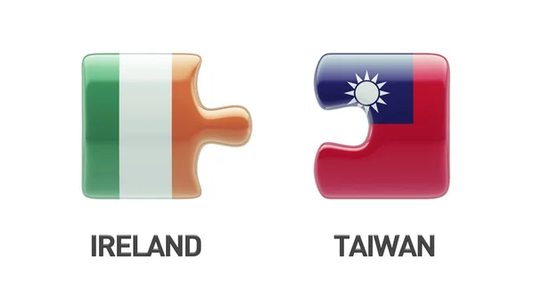 Taiwan Ireland  Puzzle Concept — Stock Photo, Image