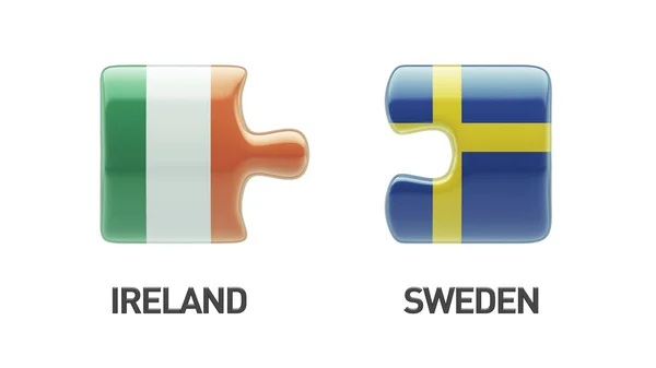 Suecia Irlanda Puzzle Concepto — Foto de Stock