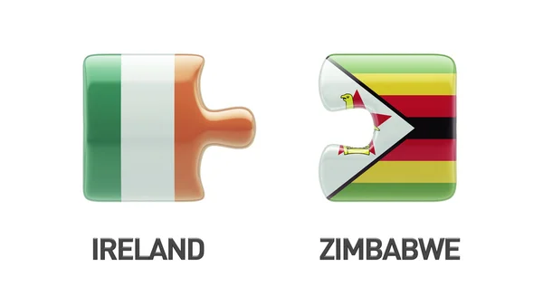 Zimbabwe Irlanda Puzzle Concepto — Foto de Stock