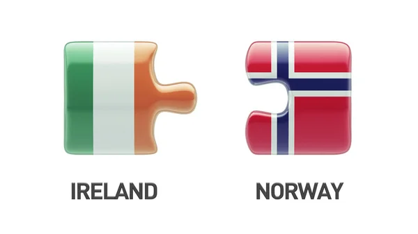 Norge Irland pussel koncept — Stockfoto