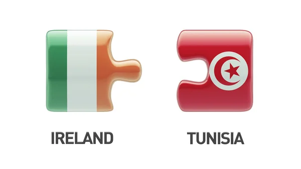 Tunesië Ierland puzzel Concept — Stockfoto