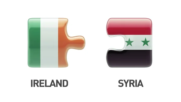 Sýrie Irsko Puzzle koncept — Stock fotografie