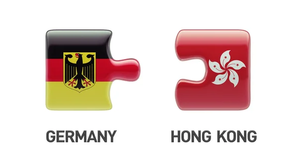 Hong Kong Alemania Puzzle Concepto — Foto de Stock