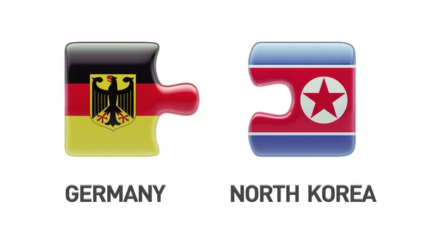 North Korea Germany  Puzzle Concept — Stock Photo, Image
