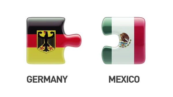 México Alemania Puzzle Concepto — Foto de Stock