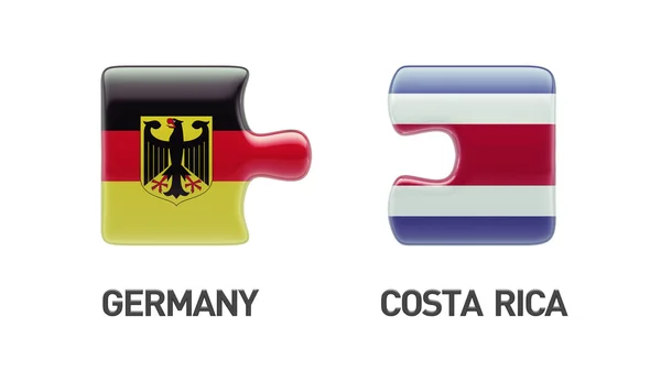 Costa Rica Alemania Puzzle Concepto — Foto de Stock