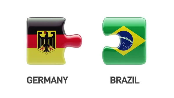 Brasil Alemania Puzzle Concepto — Foto de Stock