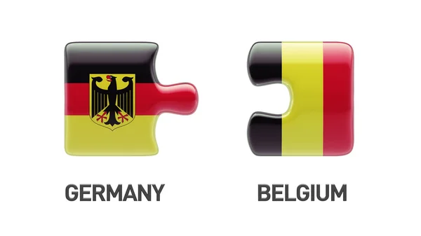 Belgie Německo Puzzle koncept — Stock fotografie