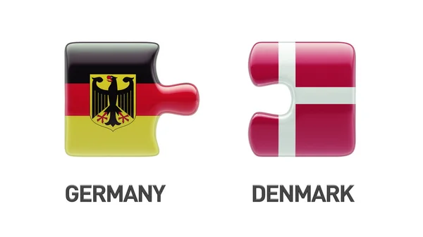 Dánsko Německo Puzzle koncept — Stock fotografie