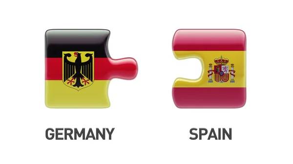 Spanje Duitsland puzzel Concept — Stockfoto