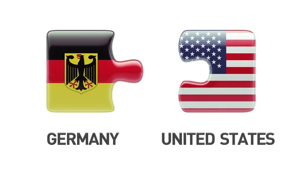 Verenigde Staten Duitsland puzzel Concept — Stockfoto
