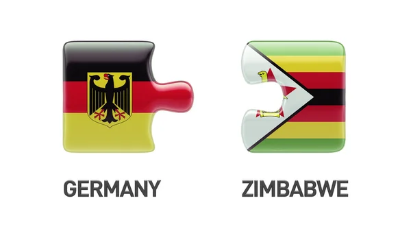 Zimbabwe Alemania Puzzle Concepto —  Fotos de Stock