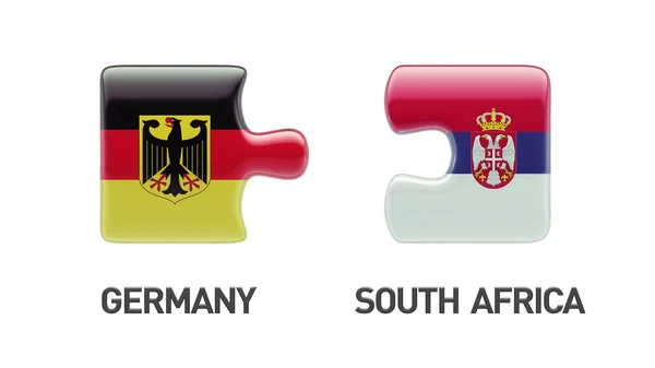 Serbien Deutschland Puzzle-Konzept — Stockfoto